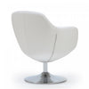 Caisson Modern Upholstered Swivel Lounge Chair in White - Set of 2 | Fauteuil lounge pivotant moderne Caisson en tissu blanc - Lot de 2