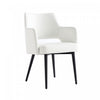 Tremont Modern Vegan Leather Metal Armchair in White - Set of 2 | Fauteuil moderne Tremont en cuir vegetalien avec accoudoirs en metal, blanc - Lot de 2