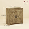 HOMCOM Farmhouse Sideboard, Buffet Cabinet with Barn Door, Nature Wood