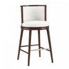 Evalyn Modern Wood Upholstered Barstool in White - Set of 2 | Tabouret de bar moderne en bois et tissu Evalyn, blanc - Lot de 2