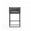 Embassy Mid-Century Modern Metal Upholstered Barstool in Gray - Set of 3 | Tabouret de bar Embassy style milieu du siecle en metal et tissu gris - Lot de 3