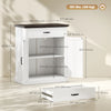 HOMCOM 30" Farmhouse Sideboard Buffet Cabinet with 2 Barn Doors White