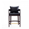 Ritz Mid-Century Modern Wood Upholstered Counter Stool in Black - Set of 2 | Tabouret de comptoir en bois rembourre style mid-century Ritz noir - Lot de 2