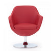 Caisson Modern Upholstered Swivel Lounge Chair in Red - Set of 2 | Fauteuil lounge pivotant moderne Caisson en tissu rouge - Lot de 2