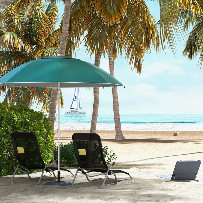 Outsunny 7.5ft 2-in-1 Umbrella Shelter, Beach Umbrella, Dark Green