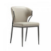 Kirsten Modern Vegan Leather Metal Dining Chair in Light Gray - Set of 4 | Chaise de salle a manger moderne en cuir vegetalien et metal Kirsten, gris clair - Lot de 4