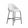 Gracie Modern Metal Upholstered Counter Stool in White and Black - Set of 2 | Tabouret de comptoir moderne en metal et tissu Gracie, blanc et noir - Lot de 2