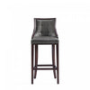 Fifth Avenue Traditional Wood Upholstered Barstool in Graphite - Set of 3 | Tabouret de bar traditionnel en bois avec assise rembourree Fifth Avenue, graphite – Lot de 3