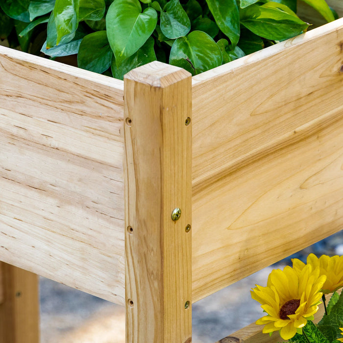 Outsunny 3-tier Raised Garden Bed, Elevated Planter Boxes, Freestanding Wooden Plant Stand For Vegetables, Herb And Flowers, Natural