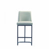 Serena Modern Metal Upholstered Counter Stool in Light Gray - Set of 3 Bar Stool | Tabouret de comptoir moderne en metal et tissu Serena, gris clair - Lot de 3
