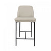 Loft Contemporary Vegan Leather Metal Counter Stool in Stone Gray - Set of 2 | Tabouret de comptoir contemporain Loft en cuir vegetalien et metal, gris pierre - Lot de 2