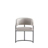 Augusta Modern Metal Vegan Leather Dining Chair in Light Gray - Set of 4 | Chaise de salle a manger Augusta moderne en metal et cuir vegetalien, gris clair - Lot de 4