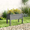 Outsunny Raised Garden Bed with Drainage Holes, Grey