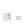 Coney Mid-Century Modern 2-Piece Dresser Set in White | Ensemble de commode 2 pieces Coney style milieu du siecle en blanc