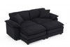 Liam 84.6" Comfortable Cloud Modular Sofa with Corduroy Upholstered,Black  | Liam Canape modulaire confortable Cloud 84,6" avec revetement en velours cotele, Noir