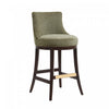 Lucia Modern Chenille Wood Upholstered Barstool in Leaf Green - Set of 2 | Tabouret de bar moderne Lucia en bois et tissu chenille vert feuille - Lot de 2