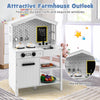 Costway Kids Farmhouse Kitchen Play Set Wooden Pretend Toy With Storage & Accessories