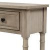 Phyllis Solid Wood Console Table With Drawers And Bottom Shelf - Grey | Table Console Phyllis En Bois Massif Avec Tiroirs Et Etagere Inferieure - Gris