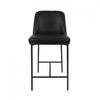 Loft Contemporary Vegan Leather Metal Counter Stool in Black - Set of 2 | Tabouret de comptoir contemporain Loft en cuir vegetalien et metal noir - Lot de 2