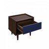 Duane Mid-Century Modern 20" Fluted Nightstand in Navy Blue (1-Drawer) - Set of 2 | Table de nuit Duane style milieu du siecle 20" a cannelures en bleu marine (1 tiroir) - Lot de 2