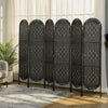 HOMCOM 6 Panel Room Divider, Bohemian Folding Privacy Screen, Black