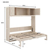 Ethan Solid Wood Murphy Bed with Storage Cabinets,Queen Size,Beige Queen Bed | Lit escamotable Ethan en bois massif avec armoires de rangement, taille queen, beige