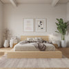 Kanso Low Platform Bed Set King Bed | Kanso Lit a Plateforme Basse avec Tete de Lit