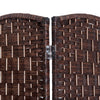 Homcom Double Hinged Woven Wicker Room Divider And Privacy Screens|Homcom Separateur De Piece En Osier Tisse A 4 Panneaux 6ft