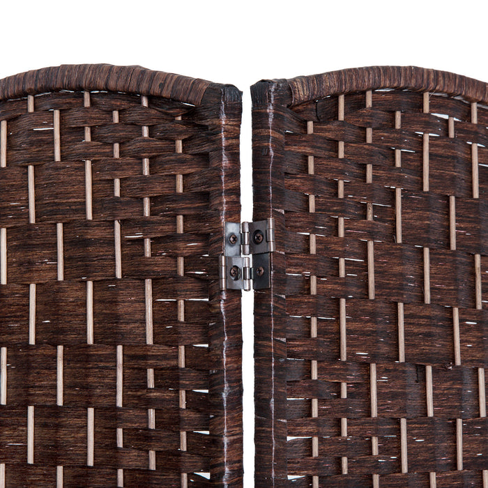 Homcom Double Hinged Woven Wicker Room Divider And Privacy Screens