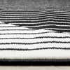 Florence Black White Stripes and Hollow Circle Modern Design, 7'6" x 9'6" Indoor Area Rug | Florence rayures noires et blanches et cercles creux, design moderne, 7'6" x 9'6"