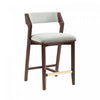 Patricia Modern Wood Upholstered Counter Stool in White Glacier - Set of 3 | Tabouret de comptoir moderne en bois Patricia avec revetement en tissu blanc glacier - Lot de 3