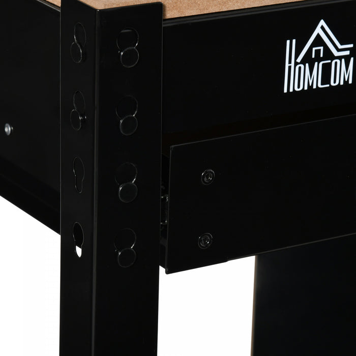 Homcom Garage Workbench With Storage Drawer, Peg Board, Lockable Cabinet