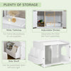 Pawhut Hidden Litter Box Enclosure Cat Furniture With Storage, Adjustable Divider, Indoor Pet House |Pawhut Litiere Cachee Enclos De Litiere Meubles De Toilette Pour Chats Avec Rangement, Diviseur Regl
