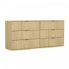 Clive Mid-Century Modern 72" Dresser in Natural Oak (6-Drawer) | Commode Clive style milieu du siecle 72" en chene naturel (6 tiroirs)