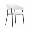 Belle Modern Metal Upholstered Dining Chair in White - Set of 4 | Chaise de salle a manger moderne en metal et tissu Belle, blanche - Lot de 4