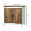 HOMCOM Storage Cabinet, Sideboard with Double Doors Dark Oak