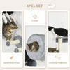 Pawhut 4 Pcs Cat Wall Shelves, Pet Wall-mounted Climbing Shelf Set, Kitten Activity Centre With Cond|Pawhut Etageres Murales Pour Chats 4pcs, Ensemble D'etageres D'escalade Murales Pour Animaux De Comp
