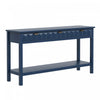 Oliver 60'' Fir Veneer Entryway Table with Honeycomb Design and Drawers, Navy Blue Sofa Table  | Table d'entree Oliver 60'' en placage de sapin avec design en nid d'abeille et tiroirs, bleu marine