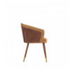 Reeva Modern Wood Vegan Leather Dining Chair in Camel - Set of 2 | Chaise de salle a manger moderne en bois et cuir vegetalien Reeva couleur camel - Lot de 2