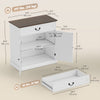 HOMCOM Buffet Cabinet 32" Farmhouse Sideboard with Thick Top Drawer White