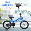 Costway 16" Led Lighted Kids Bike With Adjustable Seat Coaster Brake Training Wheels Blue