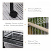 Pawhut 30x20.5x54-inch Bird Cage Parrot Macaw Finch Cockatoo Flight Cage With Wheels Black/white|Pawhut Cage A Oiseaux 30 X 20,5 X 54 Pouces Perroquet Macaw Finch Cockatoo Flight Cage Avec Roues No