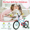 Costway 18" Kids Bike With Adjustable Saddle Handlebar Removable Training Wheels Handbrake Red