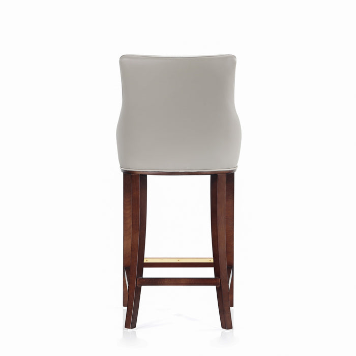 Shubert Modern Wood Upholstered Barstool in Light Gray - Set of 2