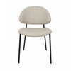 Haven Contemporary Modern Vegan Leather Metal Side Chair in Stone Gray - Set of 4 | Chaise laterale contemporaine moderne en cuir vegetalien et metal Haven, gris pierre - Lot de 4