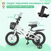 Costway 14" Kid's Bike With Removable Training Wheels & Basket For 3-5 Years Old White