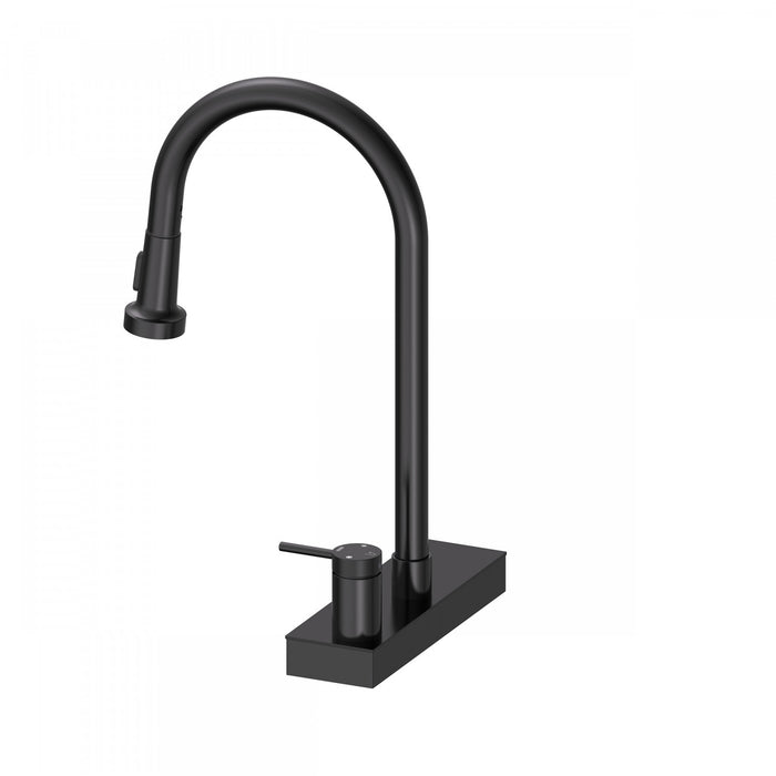 4 Function Pivoting Waterfall Pull-Down Kitchen Faucet with Power Wash, High Arc. Black-FCWRMBKD1 Laundry Combo