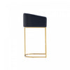 Louvre Mid-Century Modern Metal Upholstered Barstool in Black - Set of 3 Bar Stool | Tabouret de bar rembourre en metal noir style mid-century modern Louvre - Lot de 3