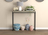 40” Modern Console Table With Sunkey Tray - Dark Taupe With Black Metal | Console moderne de 40 po avec plateau encastré - taupe foncé avec métal noir