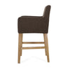 Gabrielle 26" Seat Height Counter Stool With Upholstered Fabric And Solid Wood Legs - Brown | Tabouret De Comptoir Gabrielle Hauteur D’assise 66 cm – Tissu Rembourre Et Pieds En Bois Massif - Brun